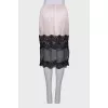 Silk skirt with lace