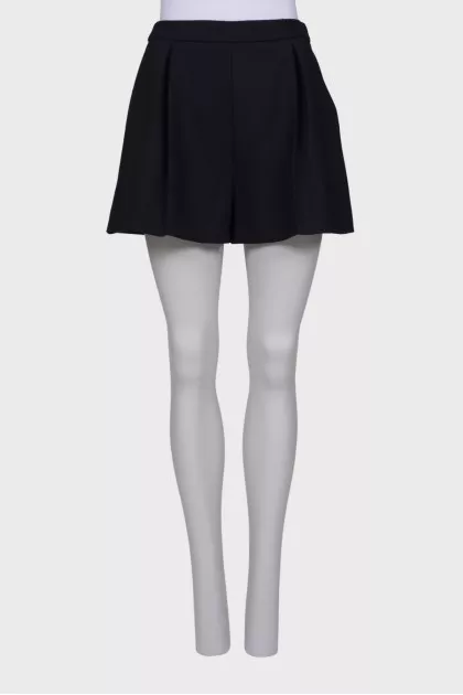 Flared black shorts