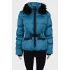 Cropped blue down jacket