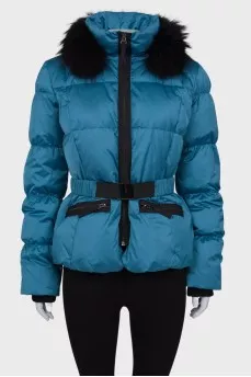 Cropped blue down jacket