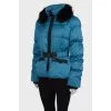 Cropped blue down jacket
