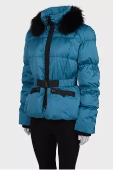 Cropped blue down jacket