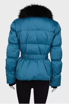 Cropped blue down jacket