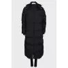 Maxi down jacket with embroidery