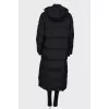 Maxi down jacket with embroidery