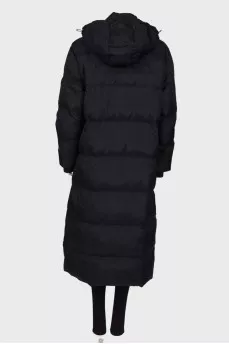 Maxi down jacket with embroidery
