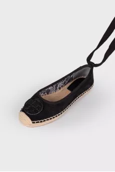 Minnie Black Suede Espadrilles