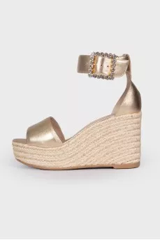 Mabel gold leather sandals