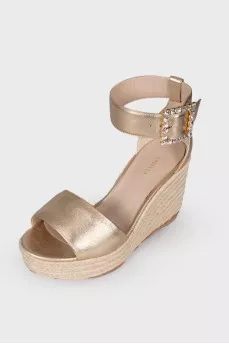 Mabel gold leather sandals