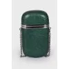 Green leather case bag