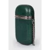 Green leather case bag