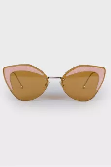 Yellow glasses with pink accents