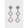 Evening earrings with rhinestones