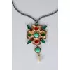 Green necklace with rhinestones