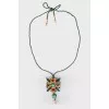 Green necklace with rhinestones