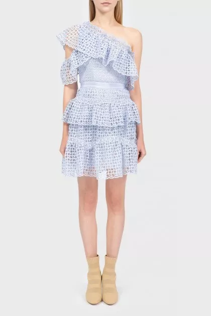 One shoulder lace dress