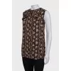 Printed sleeveless blouse