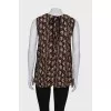 Printed sleeveless blouse
