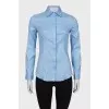 Classic blue press-stud closure shirt