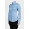 Classic blue press-stud closure shirt