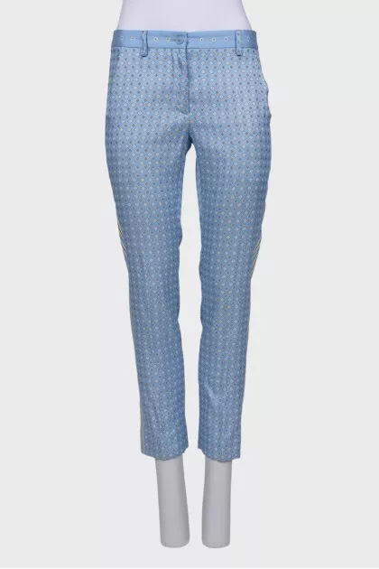 Blue printed trousers