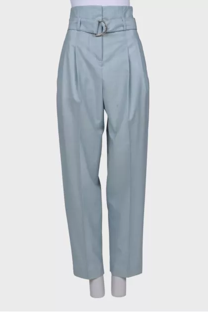 Light blue trousers with belt