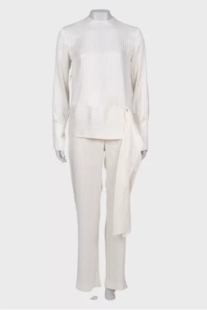 Striped silk suit