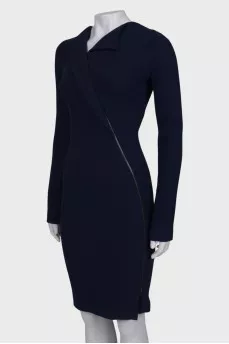 Dress with asymmetrical zipper