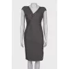 Sheath dress with decorative zipper