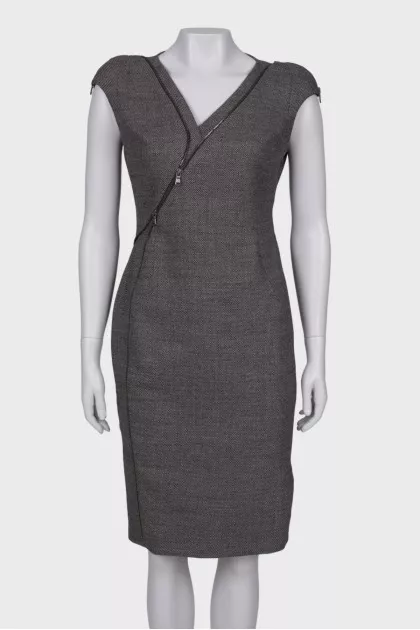 Sheath dress with decorative zipper