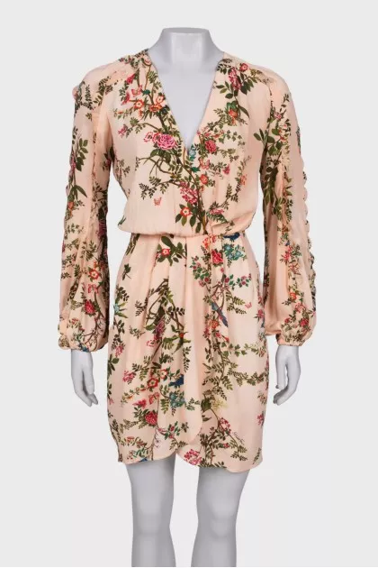 Pink wrap dress with tag