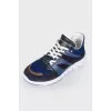 Men's blue sneakers with mesh