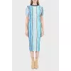 White-navy-blue striped dress