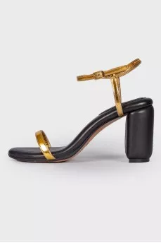 Black and Gold Sandals