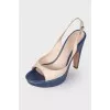 Two tone heeled sandals