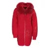 Red knitted jacket with hood