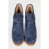 Suede blue ankle boots