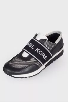 Black and white sneakers with logo
