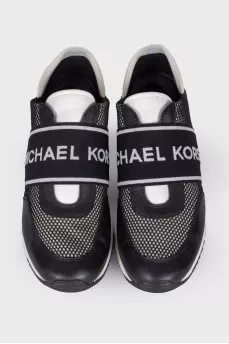 Black and white sneakers with logo