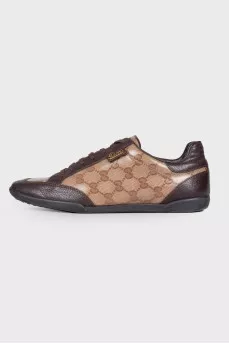 Кросівки Brown/Beige GG Crystal Canvas