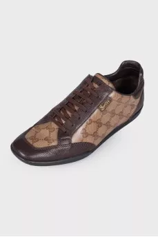 Кросівки Brown/Beige GG Crystal Canvas