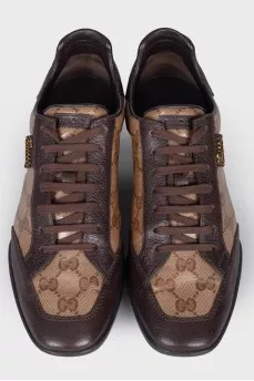Кросівки Brown/Beige GG Crystal Canvas