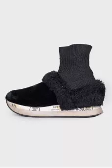 Combined textile boots