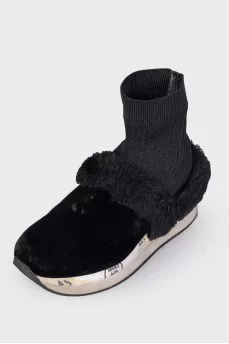 Combined textile boots