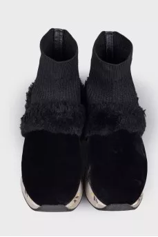 Combined textile boots