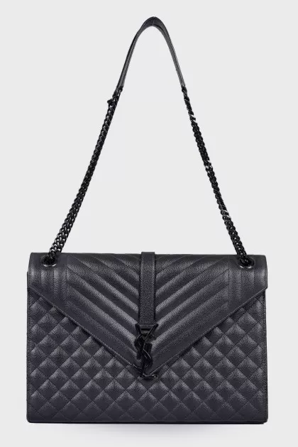 Monogram Slouchy Envelope Matelasse Grain De Poudre Embossed Leather Bag