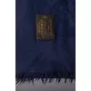 Blue scarf with branded embroidery