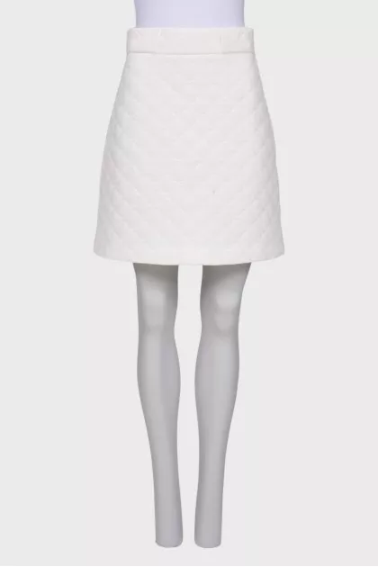 Quilted silk skirt with tag