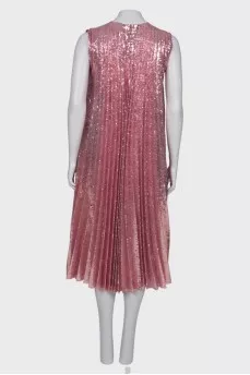 Sequin pleated dress with tag
