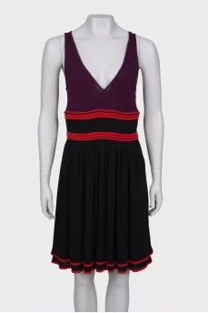 Two-tone viscose dress